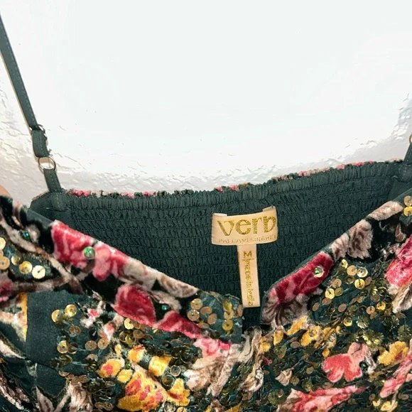 Anthropologie Pink and Green Spaghetti Strap Midi Dress - Picture 3 of 6